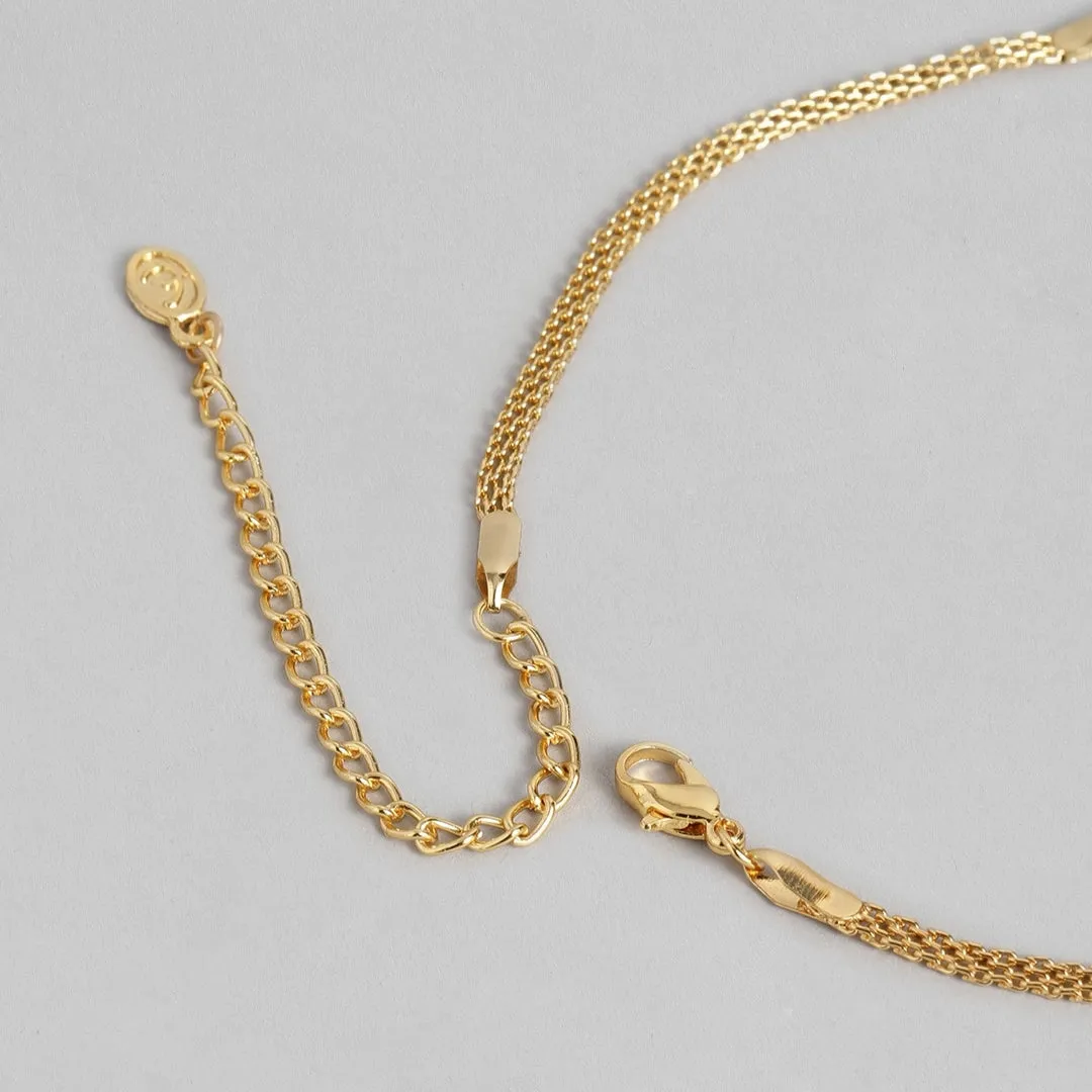 Stylish Gold plated American Diamond Nakshatra Swirl Necklace