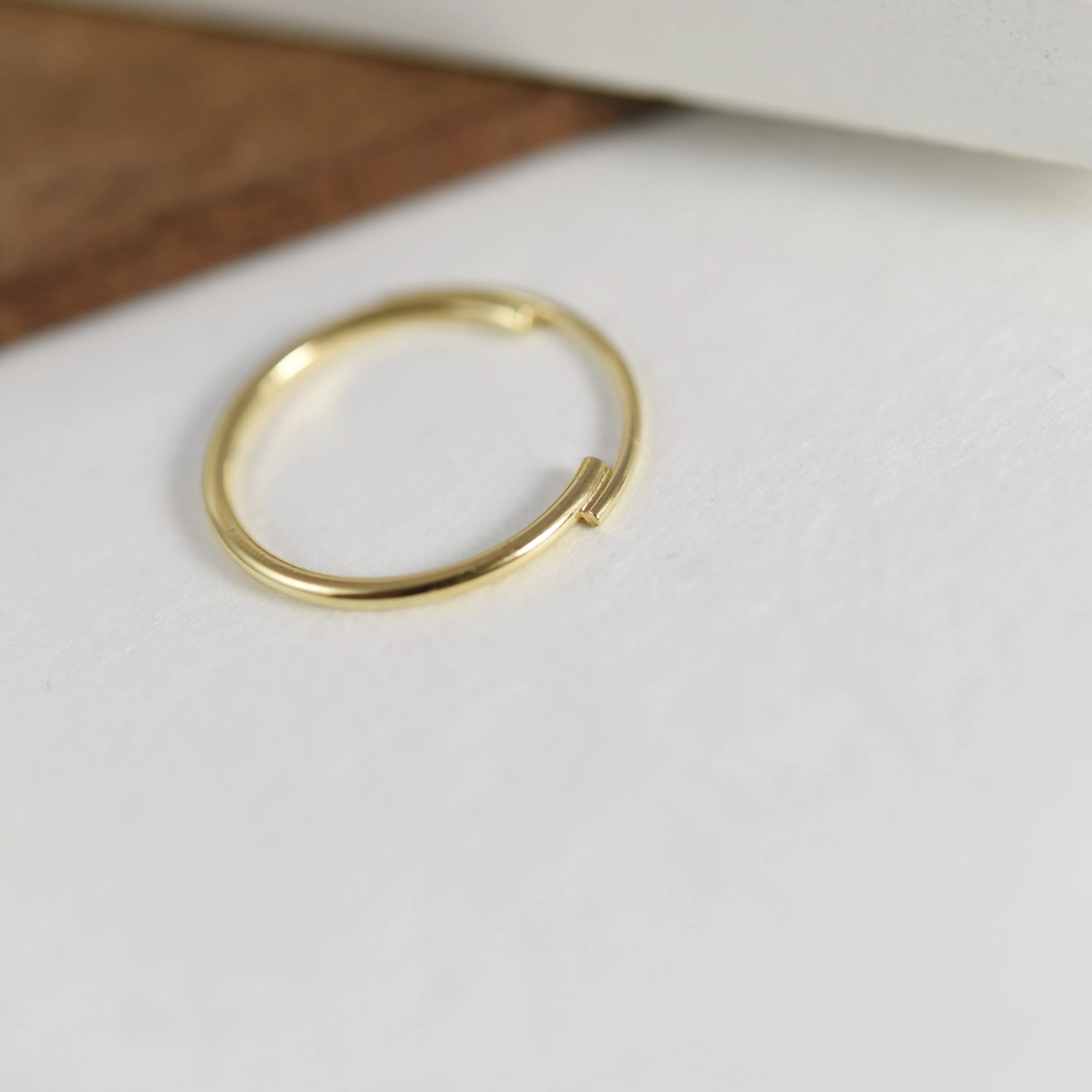 Thin gold plated silver Ring Featuring Interlocking Circle Arcs n°7