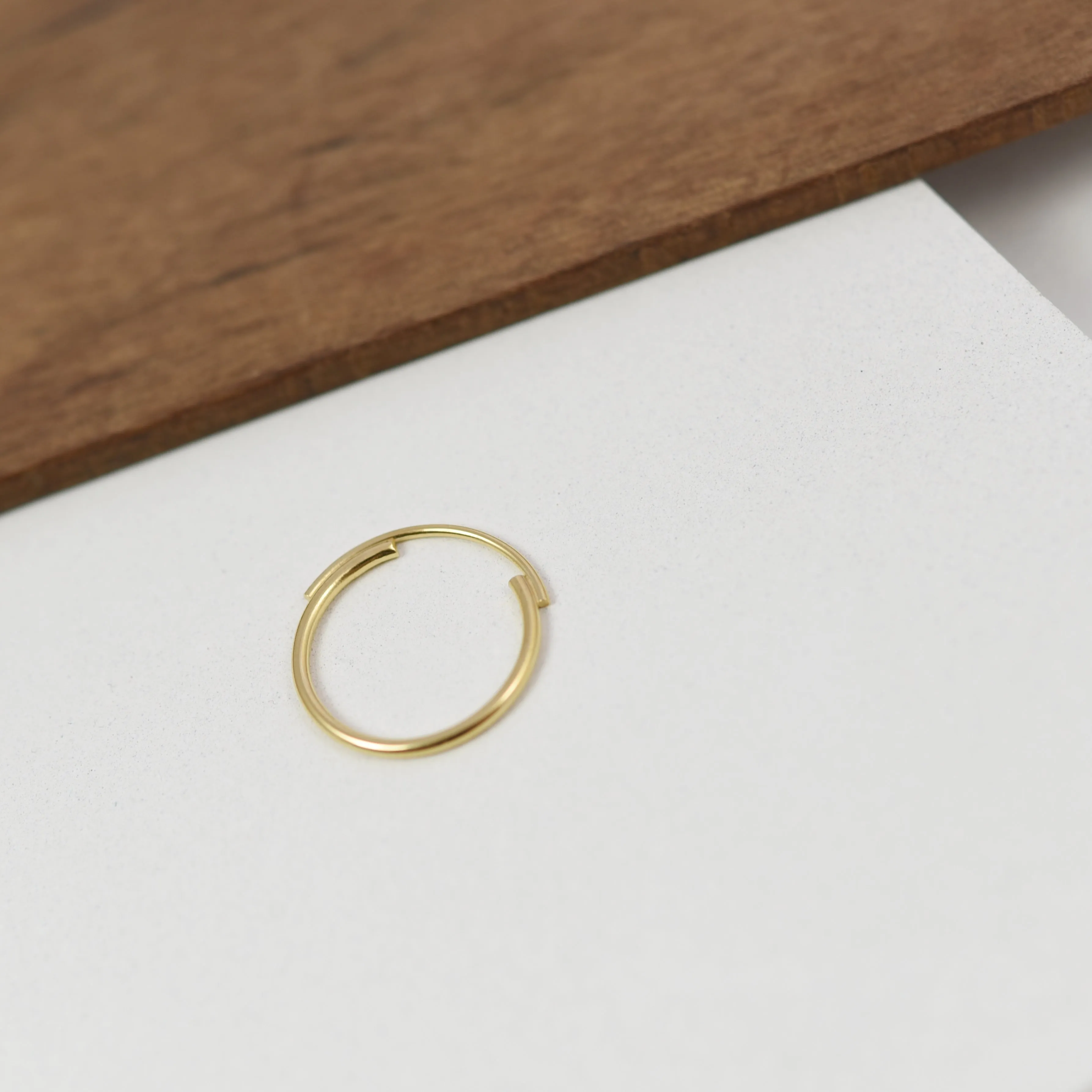 Thin gold plated silver Ring Featuring Interlocking Circle Arcs n°7