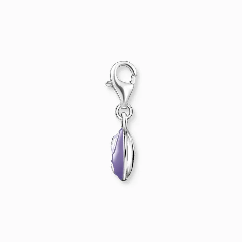 Thomas Sabo Charm Pendant - Yin And Yang - Purple - Silver