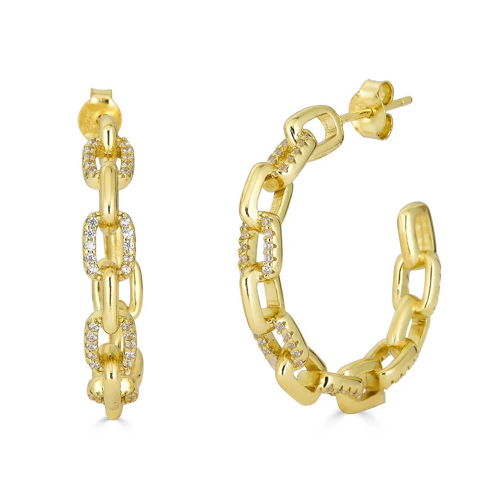 TIFFANY MIX LINKS HOOP EARRINGS