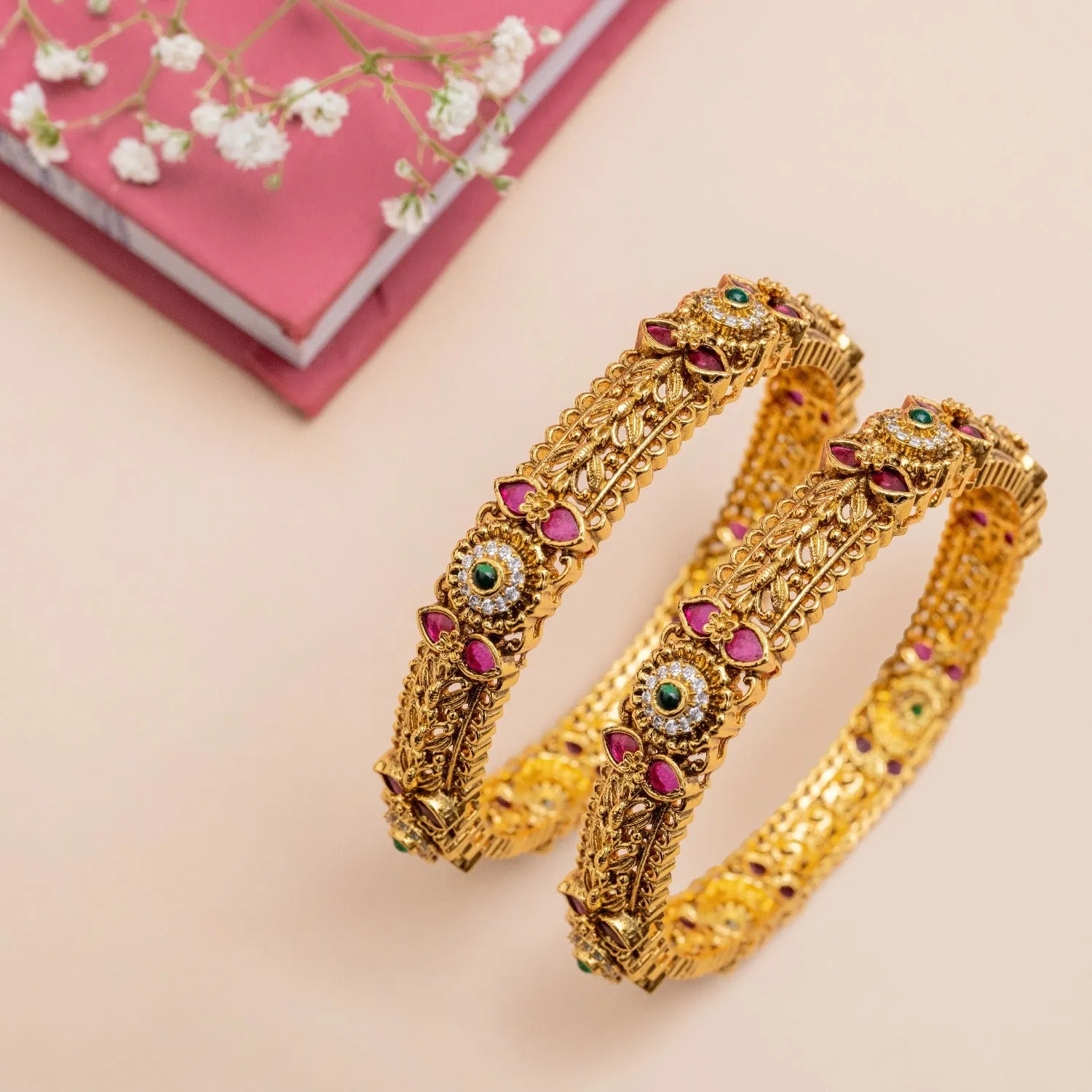 Tulasi Antique Multi Stone Bangles