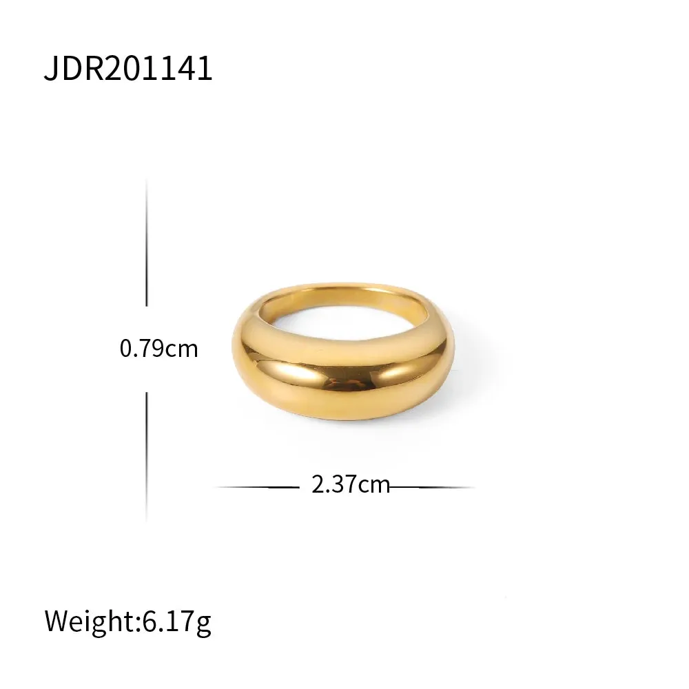 VAIGE Minimalist Gold Stainless Steel Ring - High-Quality 18K PVD Fashion Jewelry for Parties and Gifts