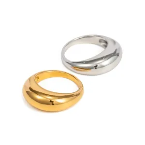 VAIGE Minimalist Gold Stainless Steel Ring - High-Quality 18K PVD Fashion Jewelry for Parties and Gifts