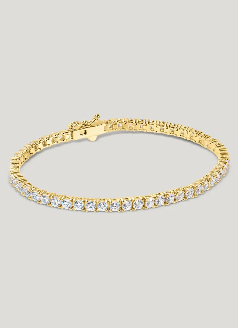 Vianne Round Prong Tennis Bracelet 18k Gold Vermeil