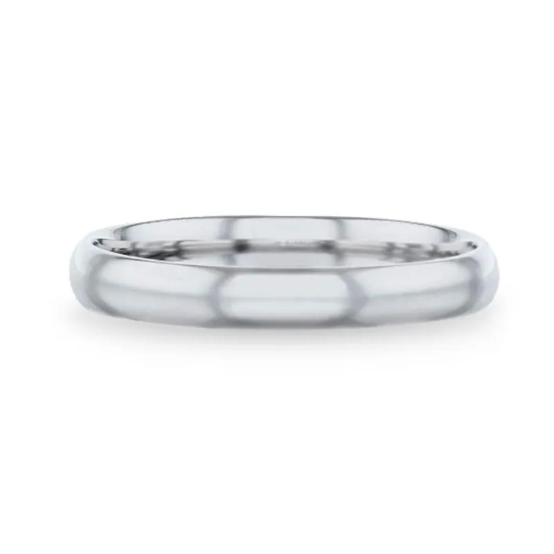 VIVID Silver Polished Finish Domed Wedding Band - 4mm & 8mm