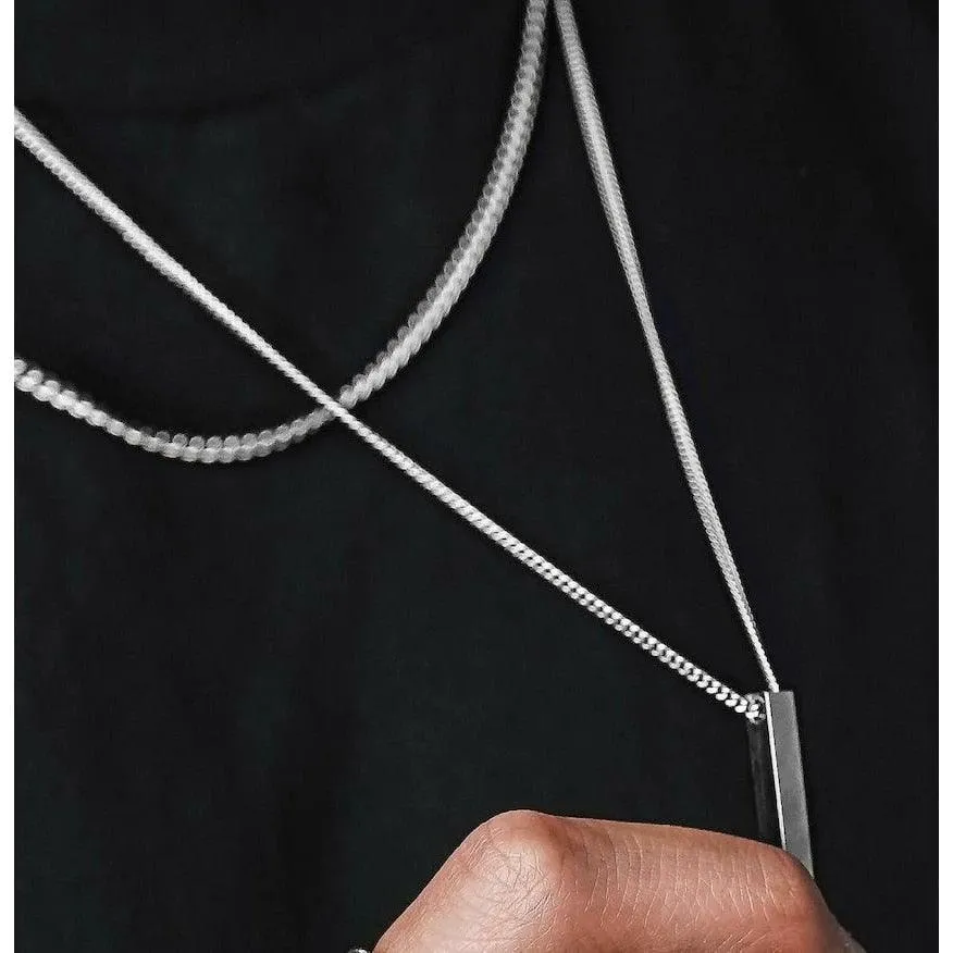 Vnox 3D Vertical Bar Necklaces for Men