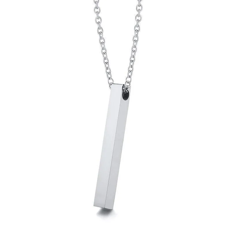 Vnox 3D Vertical Bar Necklaces for Men