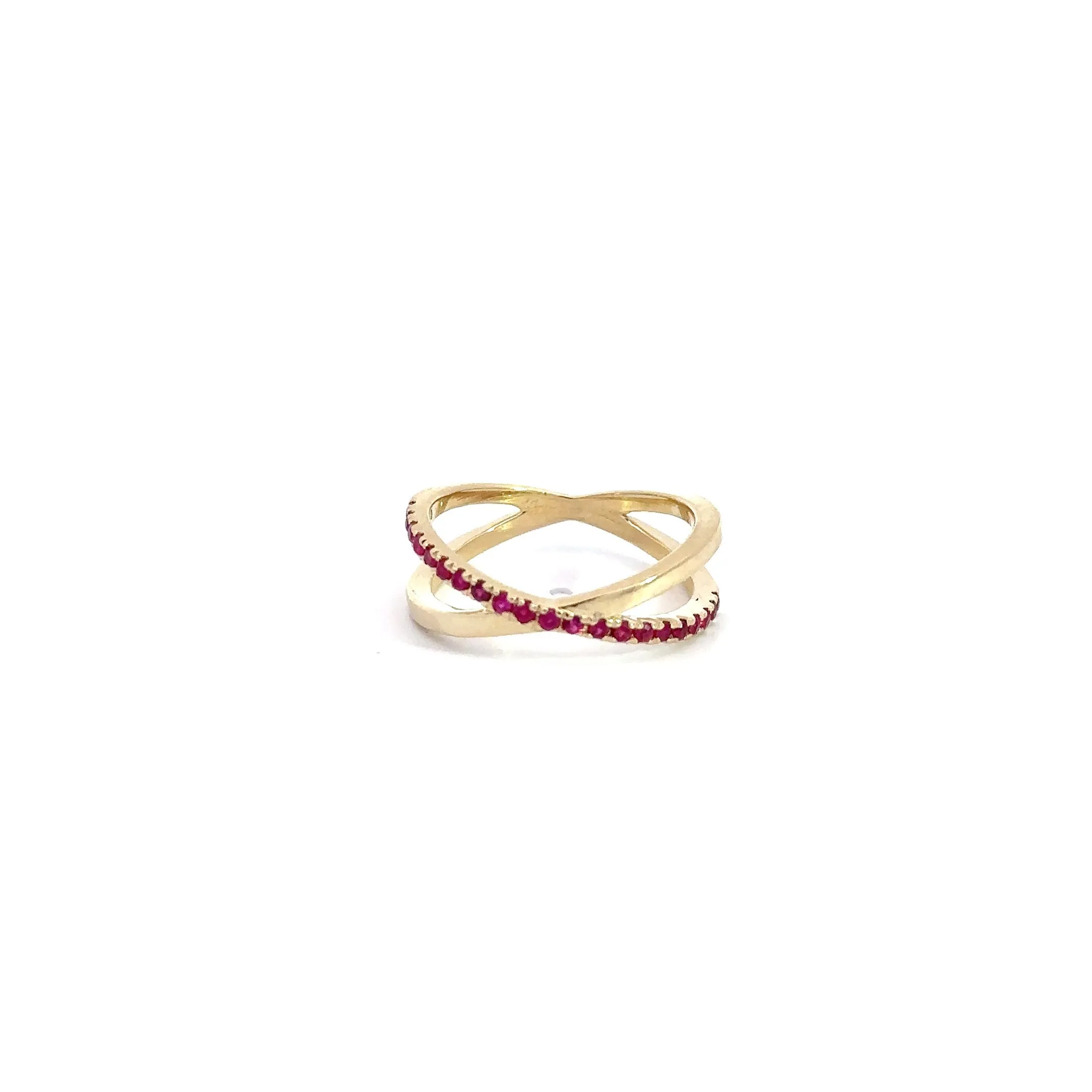 WD1197 14KT GOLD RUBY KISS RING