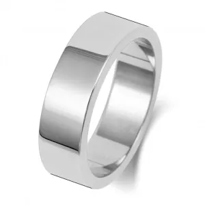 Wedding Band Platinum Flat Flat 6mm-1.8 Wedding  Ring WP176H