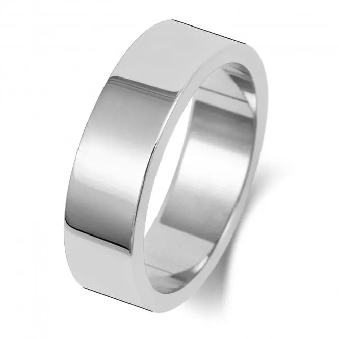 Wedding Band Platinum Flat Flat 6mm-1.8 Wedding  Ring WP176H