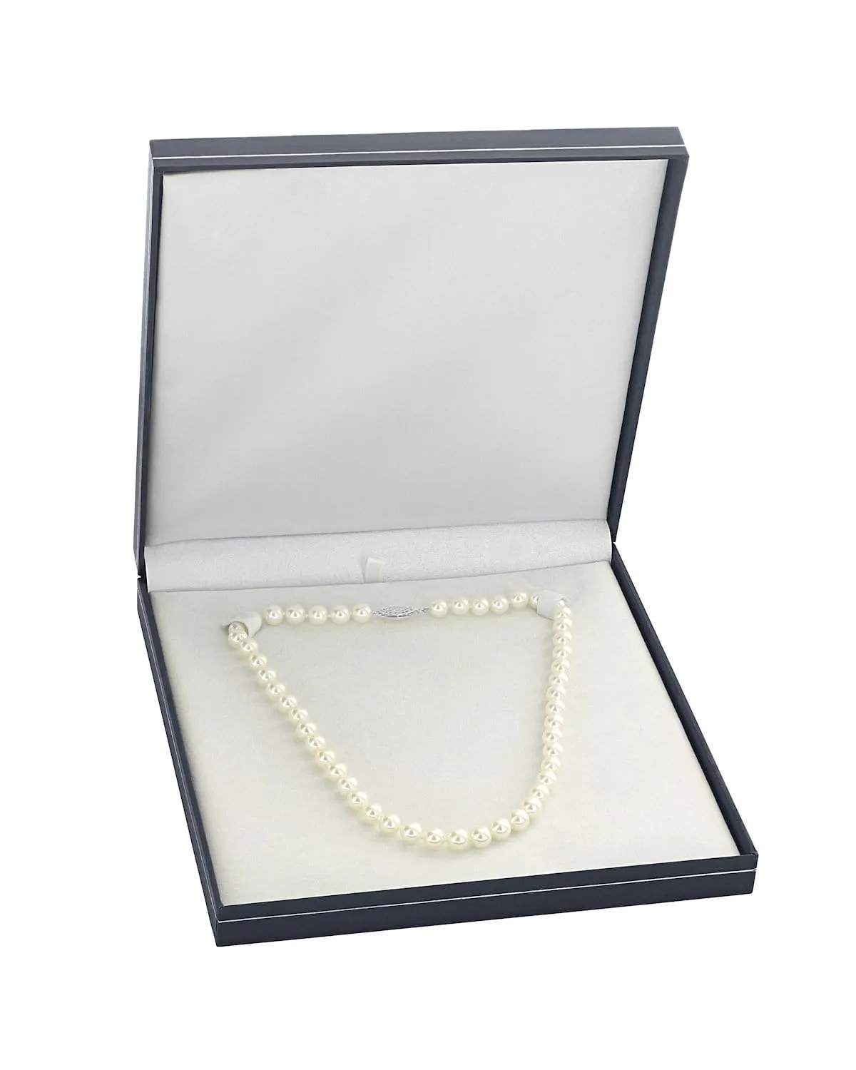 White Japanese Akoya Pearl Necklace, 6.0-6.5mm - AA  Quality